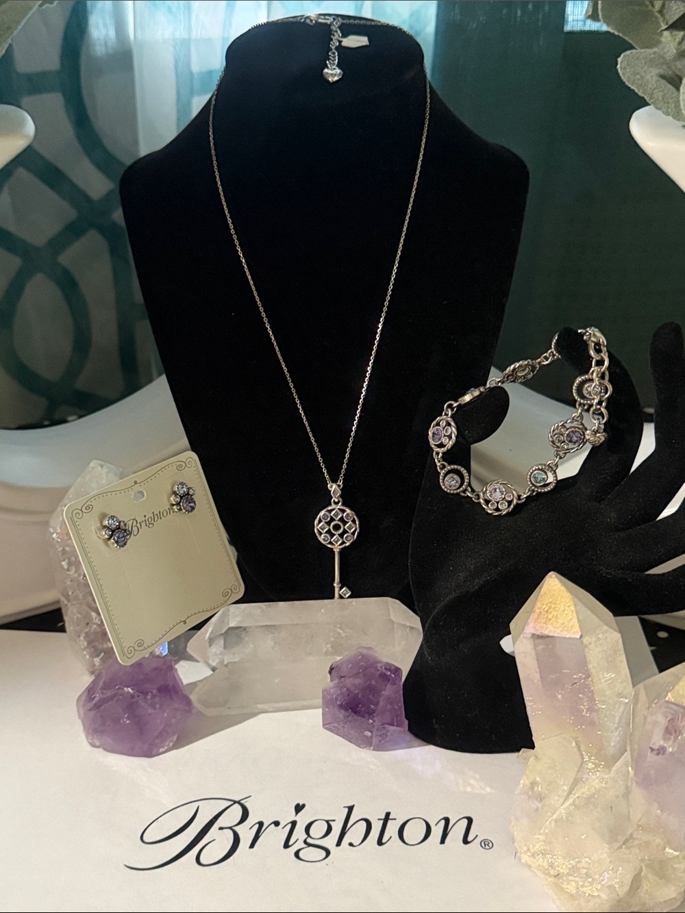 Full Set Brighton Halo Key Tanzanite Swarovski Crystal - Retired